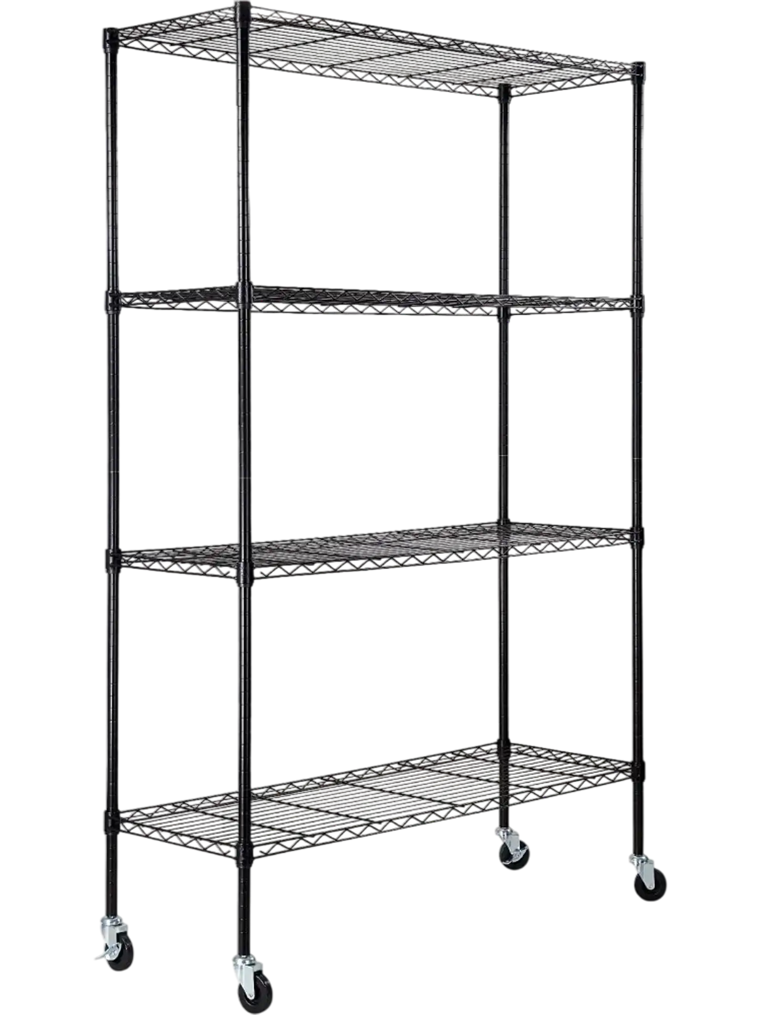 Vevor Storage Shelving Unit Heavy-Duty 4-Tier Adjustable Wire Rack with Wheels 47.2