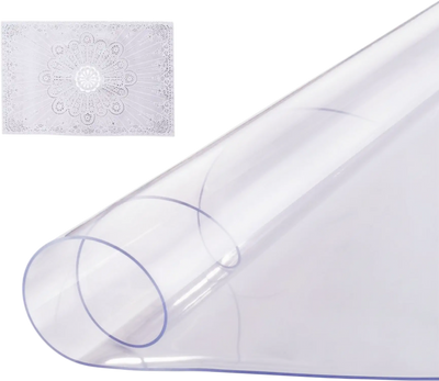 VEVOR Plastic Table Cover, 48 x 48 Inch 2.0 mm Thick Clear Table Protector, Round PVC Desk Mat, Waterproof & Easy Cleaning Desk Pad Tablecloth, for Office Dresser Dining Room Table Night Stand