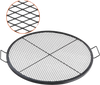 VEVOR X-Marks Fire Pit Grill Grate, Round Cooking Grate, Heavy Duty Steel Campfire BBQ Grill Grid with Handle and Support X Wire, Portable Camping Cookware for Outside Party & Gathering, 36 Inch Black