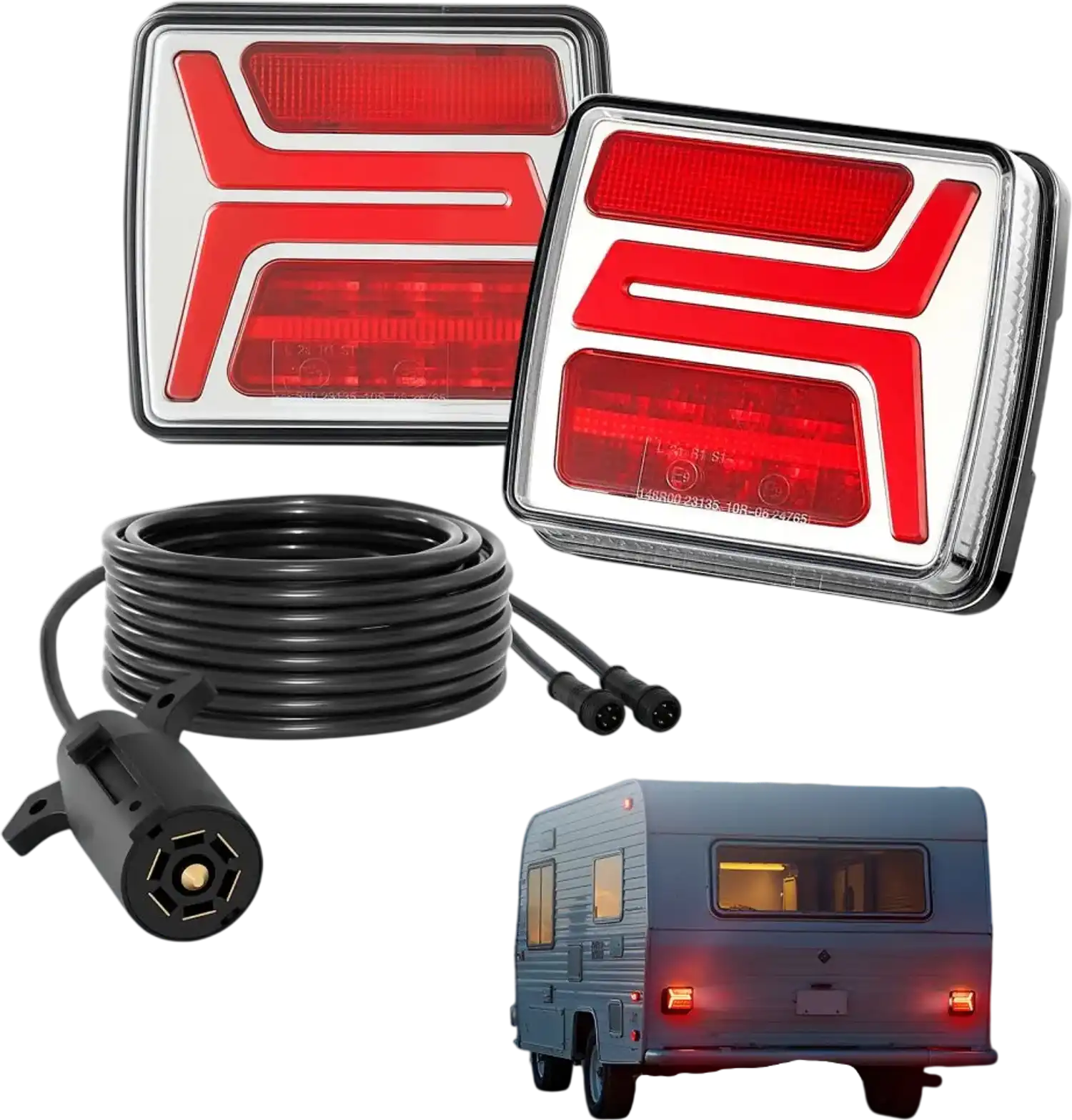 Vevor Trailer Lights 2PCS 12V Square Magnetic LED Tail Light Kit New