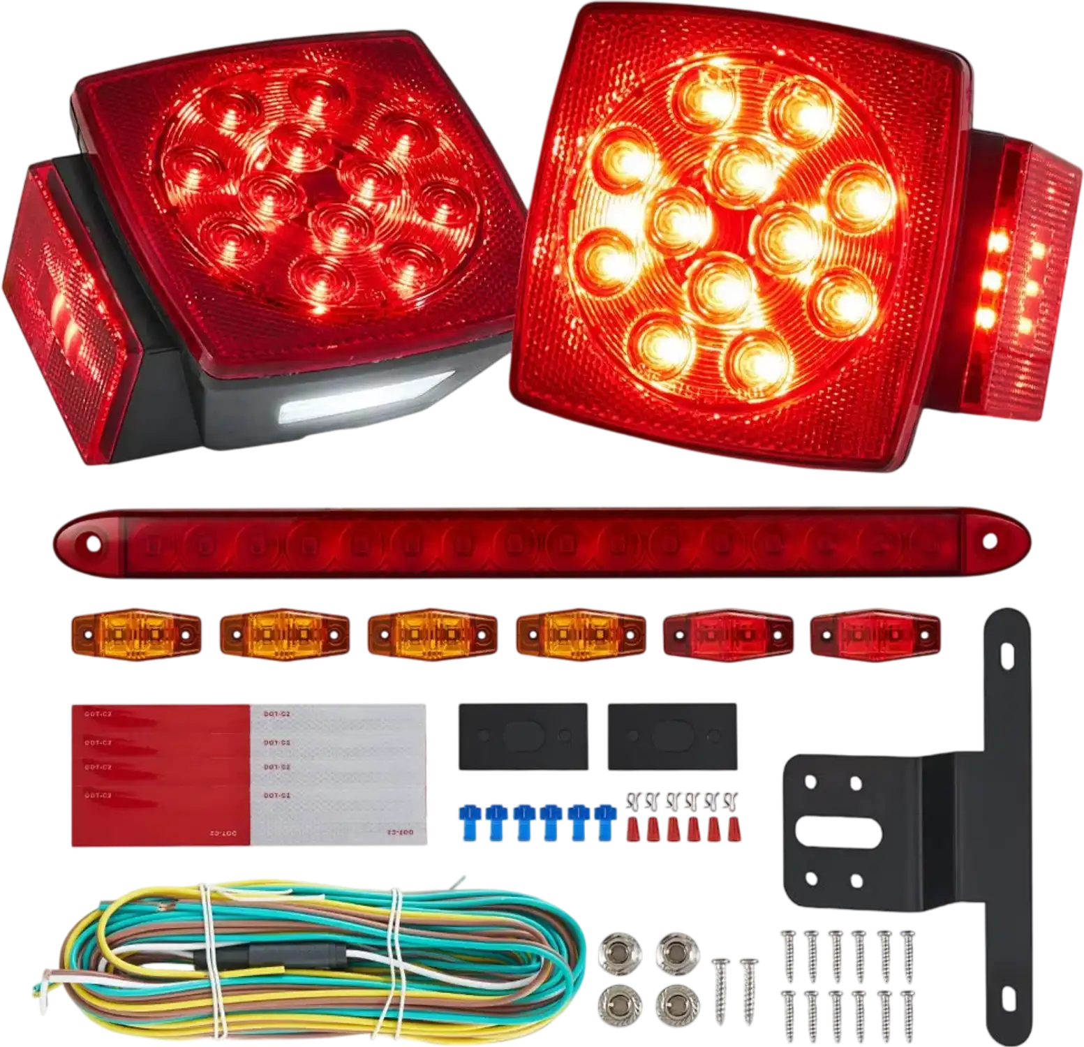 Vevor Trailer Lights 12V LED Tail Light Kit Waterproof Tow Lighting with Wiring Harness New
