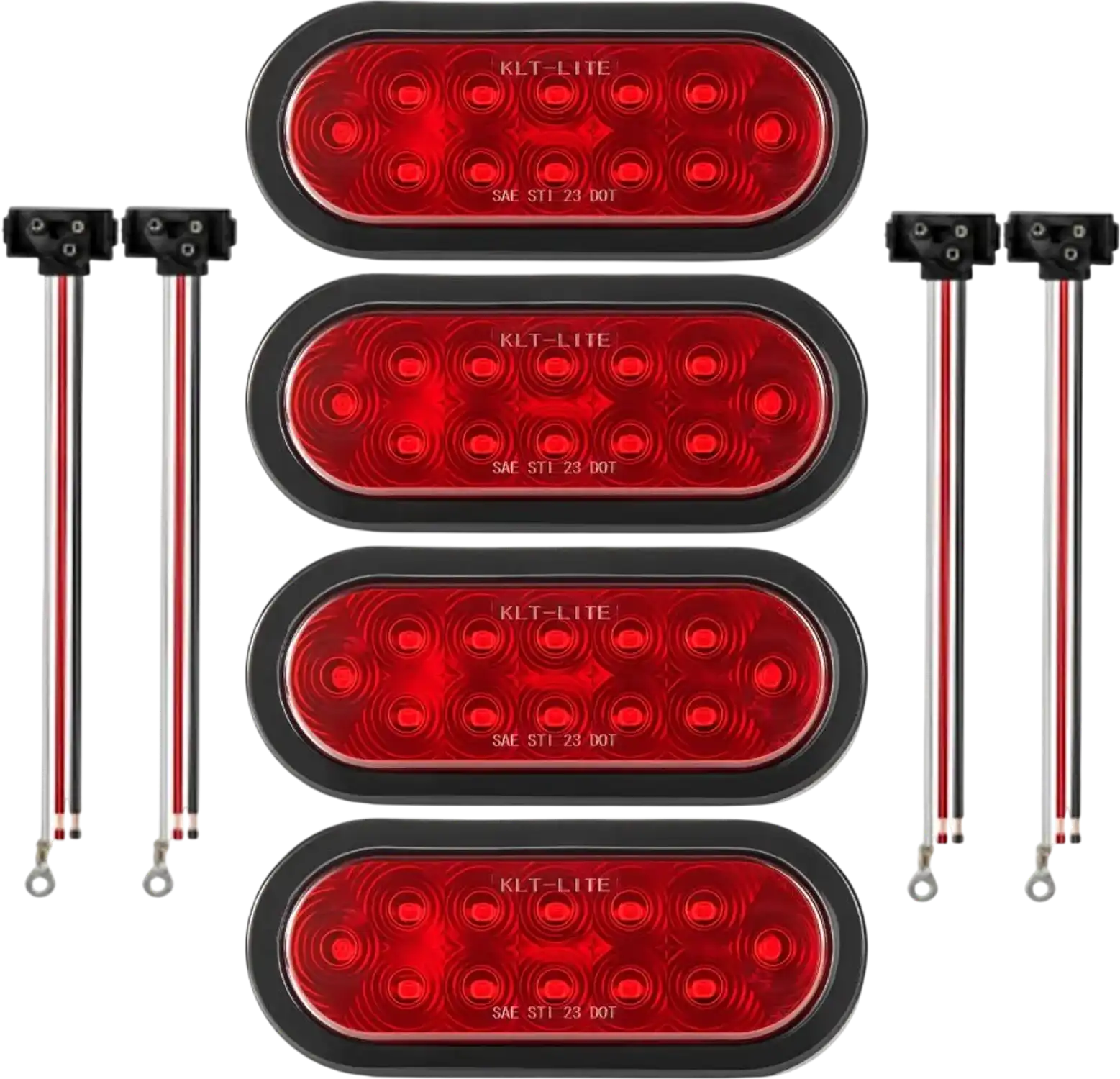 Vevor Trailer Lights 4-Pc 12V Oval LED Tail Light Kit Red New