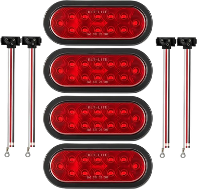 Vevor Trailer Lights 4-Pc 12V Oval LED Tail Light Kit Red New