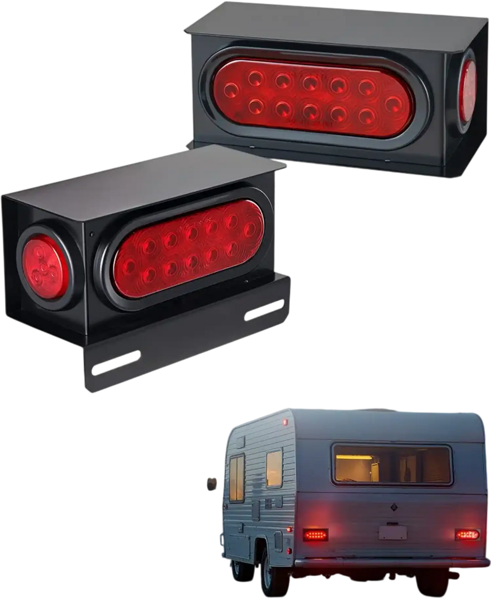 VEVOR Trailer Lights, 10-30V LED Trailer Tail Lights Kit with Stop Brake Turn Tail Clearance (Side) Lamp, Left and Right Waterproof Tow Lighting Kit for Boat Truck Camper RV Snowmobile Bus Caravan