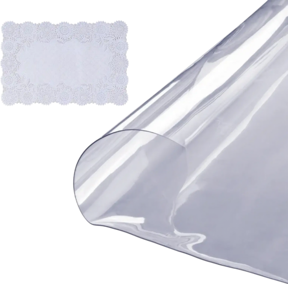 VEVOR Clear Table Cover Protector, 48 inch/1230 mm Round Table Cover, 1.5 mm Thick PVC Plastic Tablecloth, Waterproof Desktop Protector for Writing Desk, Coffee Table, Dining Room Table