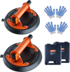VEVOR Glass Suction Cup, 8" 2 Pack 615 lbs Load Capacity, Vacuum Suction Cup with Steel Handle & Carry Box, Heavy Duty Industrial Suction Cup Lifter Tool for Glass, Granite, Tile, Metal, Wood Lifting