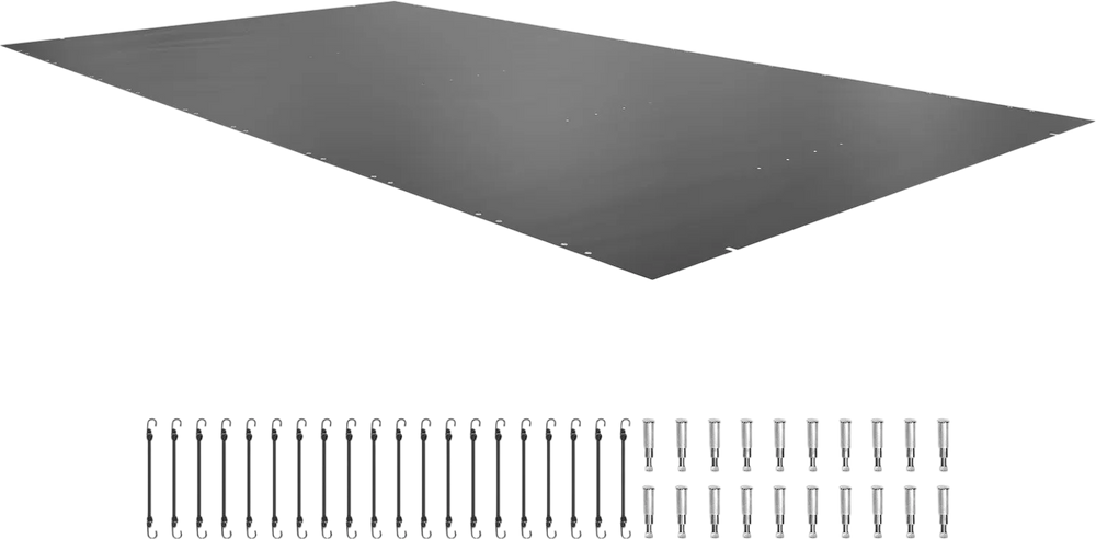 VEVOR Pool Safety Cover Fits 10.5x18.6ft Rectangle Inground Pools, Safety Pool Cover with Drainage Holes, Mesh Pool Cover for Swimming Pool, PVC Winter Safety Cover, Dark Grey