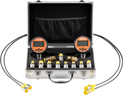 Vevor Hydraulic Pressure Test Kit Digital 10000 PSI Dual Gauge Coupling Set New