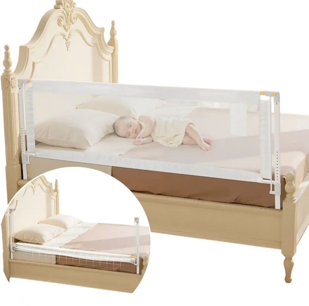 VEVOR Toddler Bed Rail, Kids Beds Guard Rail with Reinforced Iron Pipe and Oxford Cloth, Adjustable Height Bed Side Railing, Portable Guard Bumper Barrier for Crib, Bunk, 78.74 x 35.04 in, 1 Piece