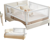VEVOR 3 Piece Toddler Bed Rail, Kids Beds Guard Rail with Reinforced Iron Pipe and Oxford Cloth, Adjustable Height Bed Side Railing, Portable Guard Bumper Barrier for Queen Size, 3 Sides, Grey