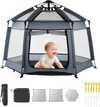VEVOR Baby Playpen, Pop Up Toddler Playpen with Canopy, Indoor & Outdoor Portable Play Yard for Babies Toddlers with UPF 50+ Sunshades & Travel Bag for Home Park Beach, Foldable and Lightweight
