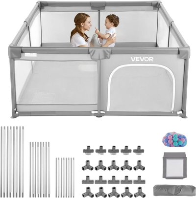 Vevor Baby Playpen Extra Large Indoor Outdoor Safety Activity Center with 50 Ocean Balls 78.7