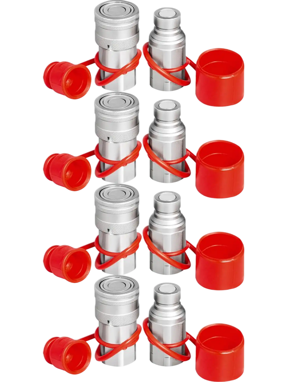 VEVOR Hydraulic Coupler 1/2 Body with 1/2" NPT Thread 27.6 MPa Hydraulic Quick Connect 4 Pairs Hydraulic Coupling Quick Connect 45.5 L/min Hydraulic Quick Coupler