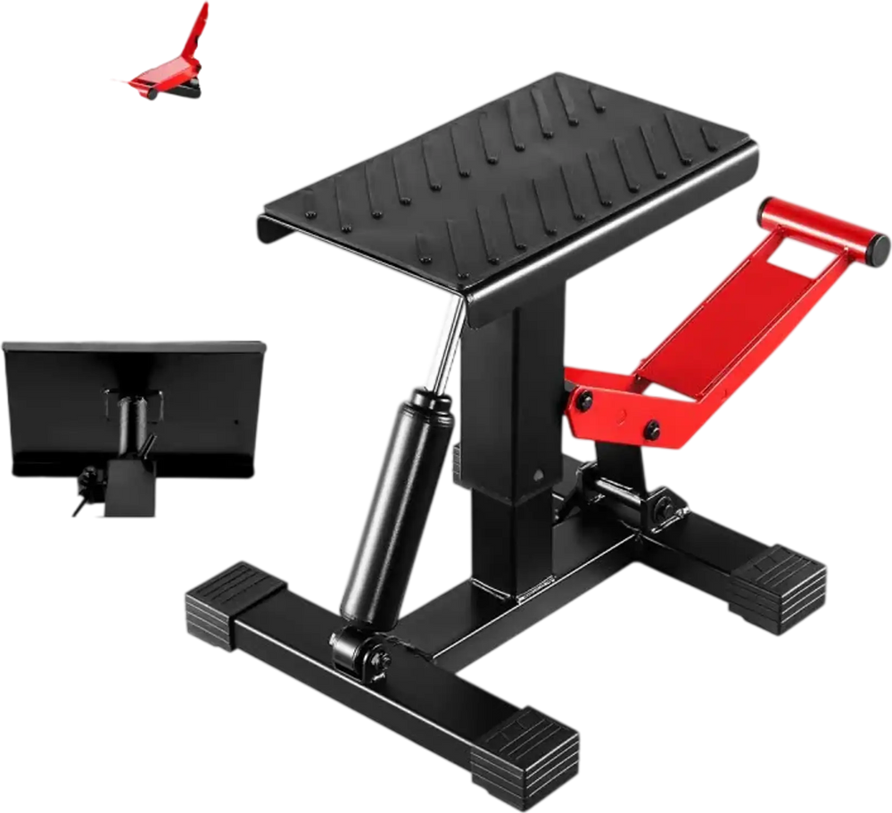 VEVOR Dirt Bike Lift Stand, Motorcycle Jack Lift Stand 1200lbs Capacity and Hydraulic Lift Operation, Hoist Table Adjustable Height 9.8"-18.3" for Dirtbike Repair, Maintenance, Dirt Bike Accessories