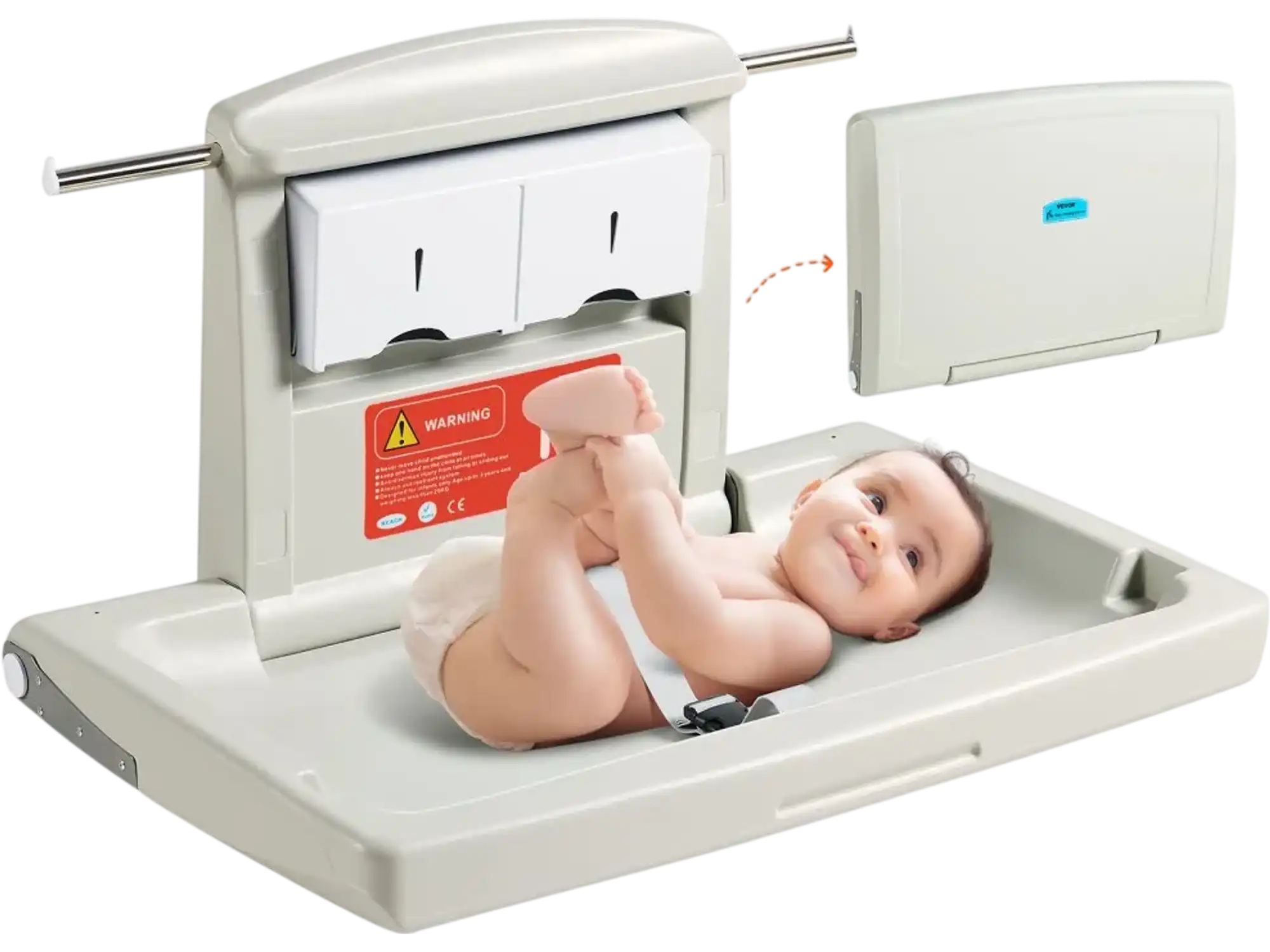 Vevor Baby Changing Station Wall-Mounted Horizontal Foldable Diaper Change Table New