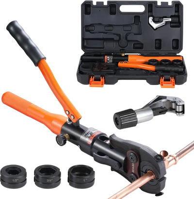 VEVOR Copper Pipe Crimping Tool, Hydraulic Driven Press Tool with 1/2