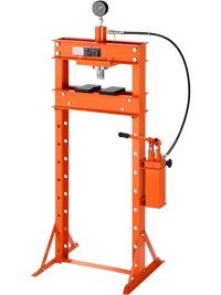 VEVOR 20-Ton Hydraulic Shop Press, H-Frame Garage Floor Shop Press with Two-Speed Pump & Gauge, Heavy-Duty Steel Adjustable Hydraulic Press for Bending, Straightening, Pressing U-Joints & Bearings