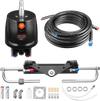 VEVOR Hydraulic Steering Kit, 150 HP, Marine Boat Hydraulic Steering System, with 6.9 MPa/1000 psi Helm Pump, Two-Way Lock Cylinder, and 24ft High-Strength Hoses, for Single Station, Single-Engine Use