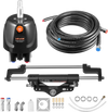 VEVOR Hydraulic Steering Kit, 200 HP, Marine Boat Hydraulic Steering System, with 6.9 MPa/1000 psi Helm Pump, Two-Way Lock Cylinder, and 26ft High-Strength Hoses, for Single Station, Single-Engine Use
