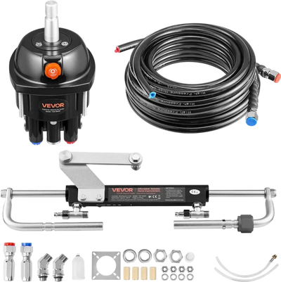 Vevor Hydraulic Steering Kit 90 HP Marine Boat System with 20' Hoses New