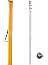 VEVOR Aluminum Grade Rod, 14-Feet/8ths 4 Sections Telescopic Measuring Rod, Double-Sided Scale 1/8in Leveling Rod Stick, Aluminum Alloy Survey Rod w/ Bubble Level &Carrying Bag for Houses,Walls,Floors