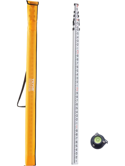 Vevor Measuring Rod 20' Telescopic Aluminum Grade Rod New