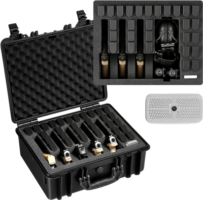 VEVOR Hard Pistol Case, Heavy Duty Hard Gun Case with XPE Foam Lining, Waterproof Pistol Storage Box with Customizable Interior & Handle for Gun, Lenses, Camera, Gear, TSA Compliant, 18.7x12.5x7.5 in