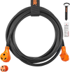VEVOR 50 ft RV Extension Cord, 30 Amp, Heavy Duty STW RV Power Cord, NEMA TT-30R Female NEMA TT-30P Male Plug, with LED Indicator Handle 15A Adapter, for RVs, trams, generators, campers, ETL Listed