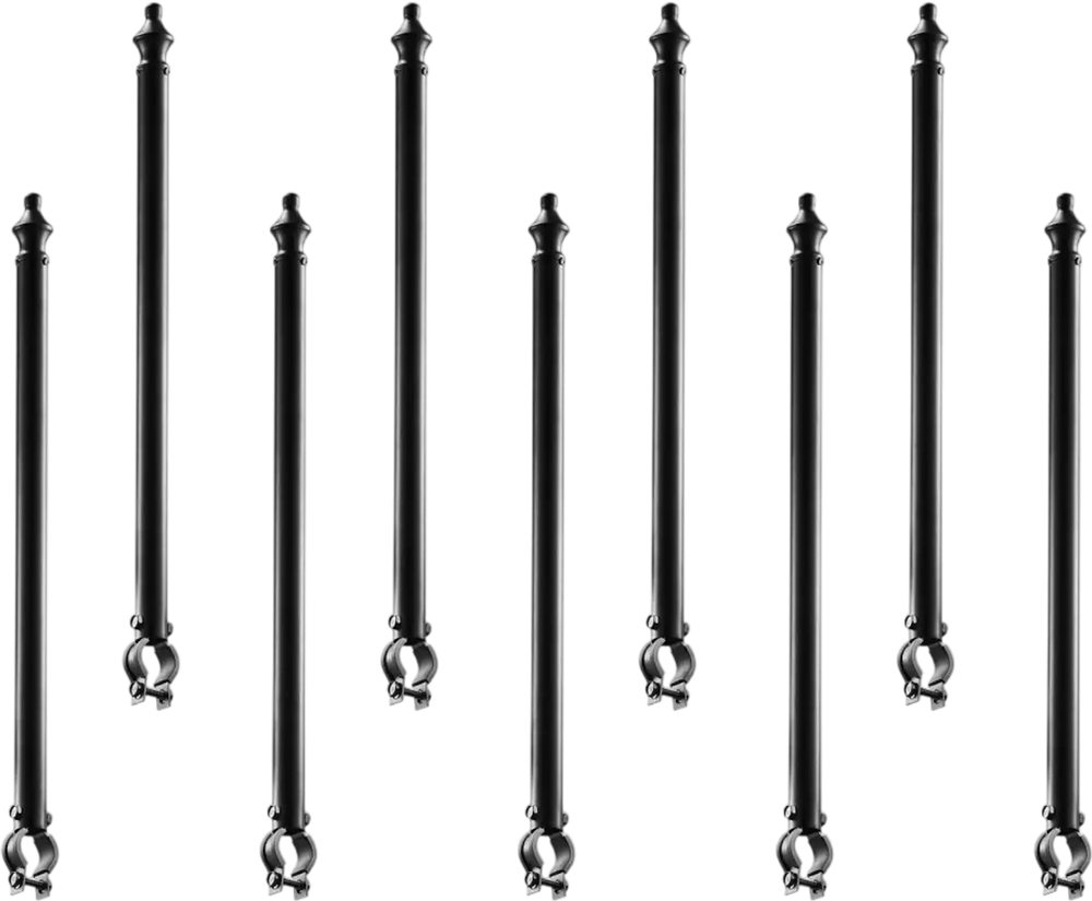 VEVOR Chain Link Fence Extensions, 9 Packs 27.4" Extension Height, Galvanized Post Extender for 1.3" to 1.5" Top of Fence, U Bracket, Barbed Wire Extend Arm for Privacy, Prevent Dogs Jumping Out