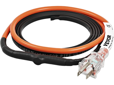 Vevor Pipe Heating Cable Self-Regulating 6' 5W/ft with Built-In Thermostat New