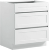 VEVOR White Shaker Base Cabinet Ready to Assemble, 30"W Unassembled Cabinet, 30" W x 24" D x 34.5" H, with 3 Drawers, Soft-Close Hardware, Fine Edge Banding, for Home, Office, and Laundry Room
