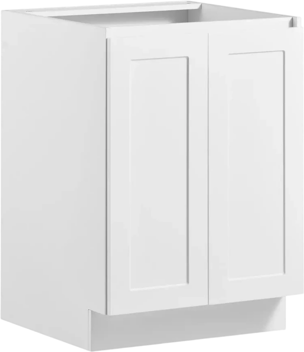 VEVOR White Shaker Base Cabinet Ready to Assemble, 24"W Unassembled Cabinet, 24" W x 24" D x 34.5" H, with 2 Doors, Adjustable Shelf, Soft-Close Hardware, for Home, Office, and Laundry Room