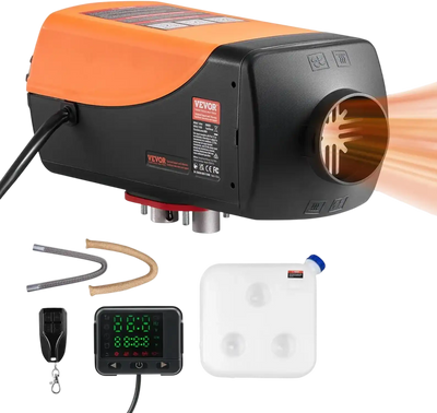 VEVOR Diesel Air Heater, 8 kW DC12-24V, Fast Heating Diesel Parking Heater with Remote Control and Color Digital Display, 10L Fuel Tank, Low Noise, Voice Announcement, for RV, Truck, Boat and Trailer