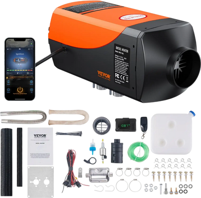 VEVOR Bluetooth App Control Diesel Air Heater, 12V 8KW Diesel Heater with Automatic Altitude Adjustment, Remote Control and LCD, Diesel Parking Heater for RV Trailer Camper Van Boat