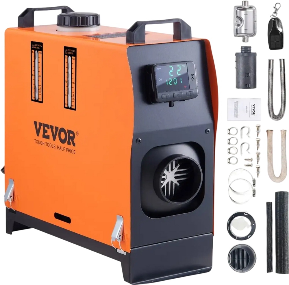 VEVOR Diesel Air Heater, 12V 5KW All-on-one Diesel Heater with Remote Control and LCD, 5L Fuel Tank Portable Diesel Parking Heater, Rapid Heating for RV Trailer Camper Van Boat