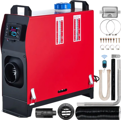 VEVOR 5KW Diesel Air Heater All in One 12V Diesel Parking Heater Silencer 5000W Diesel Heater Remote Control with LCD Switch for RV Motorhome Bus and Trailer