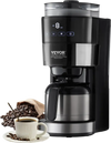 VEVOR Coffee Maker with Grinder, 8 Cup Programmable Coffee Machine, Grind and Brew Coffee Maker with 24-Hour Timer for Auto Brew, Reusable Filter, for Home Office Restaurant