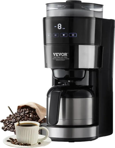 Vevor Coffee Maker 8-Cup Grind and Brew Programmable Drip Coffee Machine New