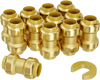 VEVOR Pipe Fittings, 1/2" 12PCS Brass Pipe Fittings, Straight-Through Push-Fit Pipe Connector Brass Air Fittings, Heavy Duty Plumbing Fittings Adapter for Heating/Shower Systems, Water Pipes