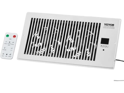 VEVOR Register Booster Fan, Quiet Vent Booster Fan Fits 6 x 12 inch Holes, with Remote Control and Thermostat Control, Adjustable Speed for Heating Cooling Smart Vent, White