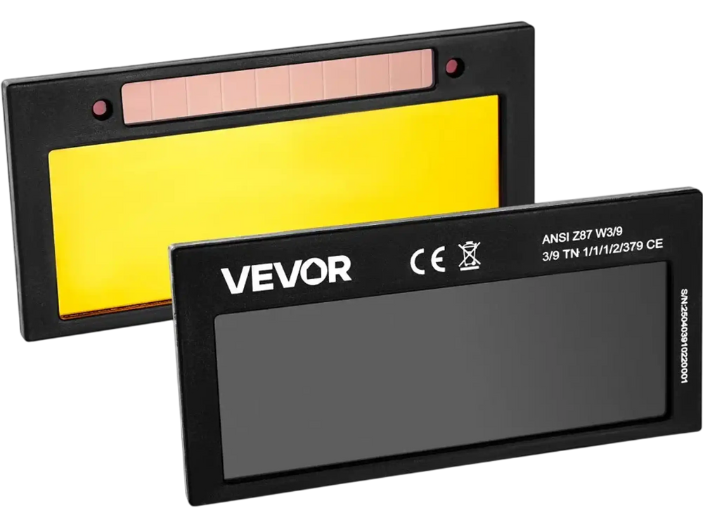 VEVOR Auto Darkening Welding Lens 4.25" x 2", Shade 11 True Color Welding Lens with Dual Arc Sensors & Gold Coating, Compatible with Most Welding Helmets for TIG, MIG, MMA, ARC Applications
