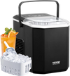 VEVOR Countertop Ice Maker, 9 Cubes Ready in 6 Mins, 26lbs in 24Hrs, Self-Cleaning Portable Ice Maker with Ice Scoop and Basket, Ice Machine with 2 Sizes Bullet Ice for Home Kitchen Office Bar Party