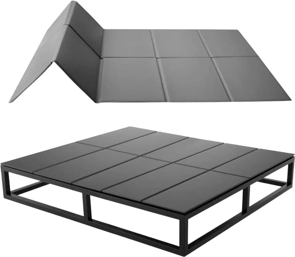 VEVOR Bunkie Board, Cal King Size 72.4 x 83.8 in, Foldable Bed Board Under Mattress with Hook-and-Loop Straps, PP Core with 600D Oxford Fabric, Anti-Sag for Metal Frames, Bunk Beds, and Sleeper Sofas
