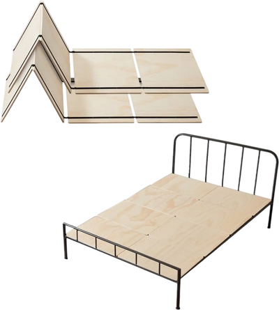VEVOR Full Size Bunkie Board, 0.4 in Foldable Bed Board Slats with Connection, Wooden Mattress Support for Full Size Bed, Support under Mattress Boards, Ready to Use, 8 Piece, Burlywood