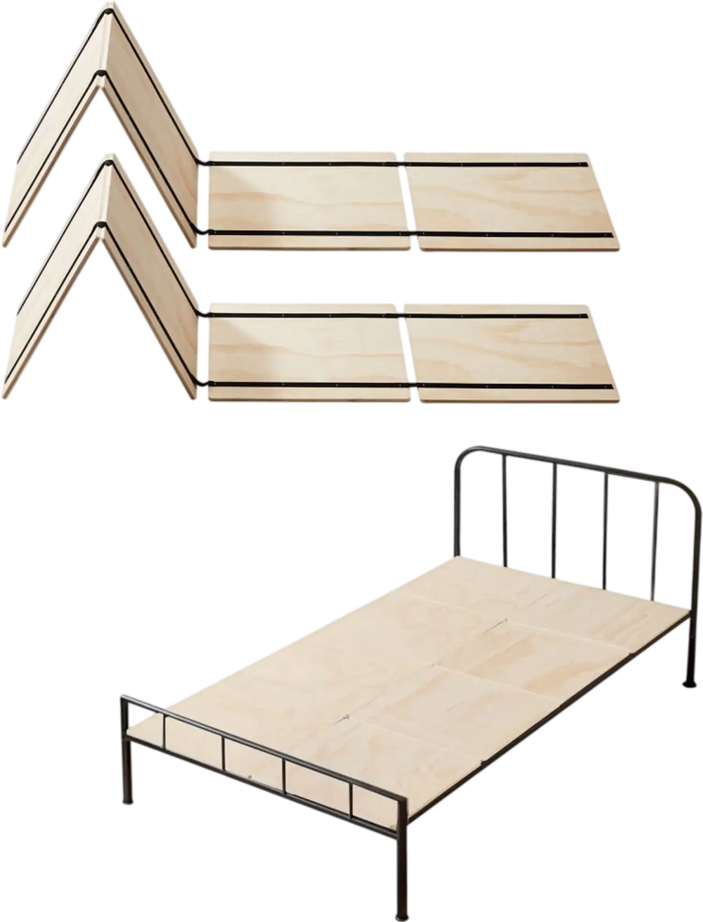 VEVOR Twin Size Bunkie Board, 0.4 in Foldable Bed Board Slats with Connection, Wooden Mattress Support for Twin Size Bed, Support under Mattress Boards, Ready to Use, 8 Piece, Burlywood