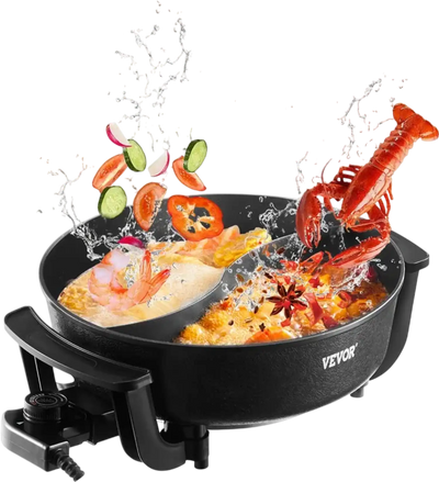 Vevor Electric Hot Pot 5 L Double-Flavor Shabu Shabu Pot with Divider New