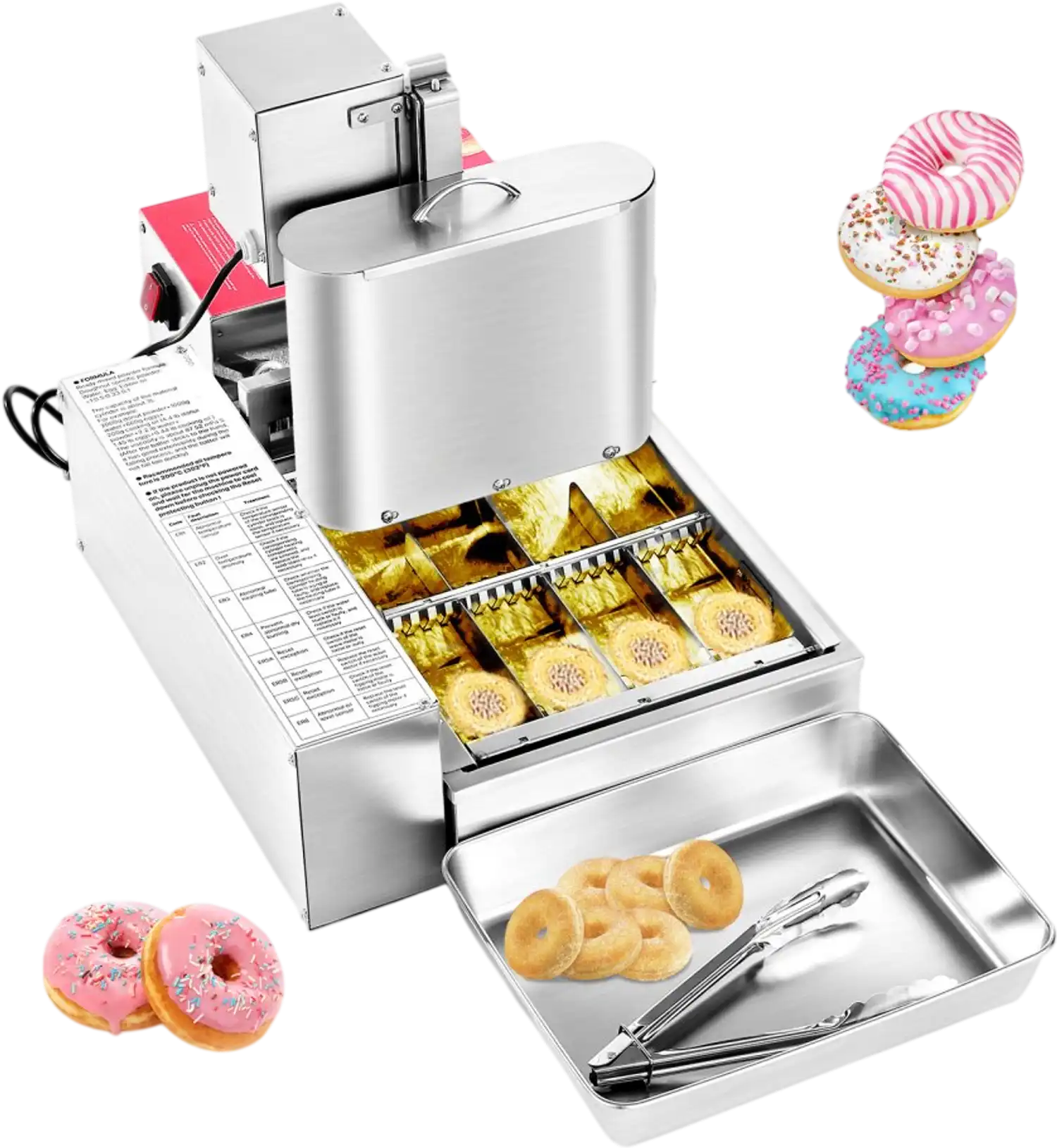 Vevor Donut Machine Commercial Automatic 4-Row 240 pcs/hour Stainless Steel New