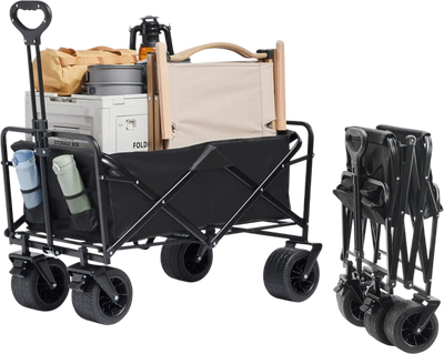 Vevor Wagon Collapsible Folding Beach Cart with All-Terrain Wheels 3 cu.ft 350 lbs New