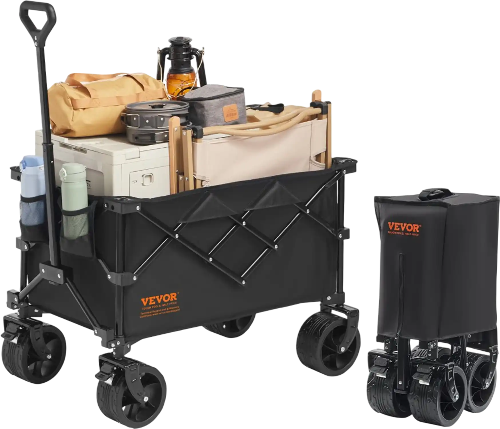 Vevor Folding Wagon Collapsible All-Terrain Beach Cart 150 L 265 lbs New