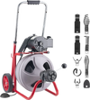 VEVOR Drain Cleaner Machine 75 FT x 3/8 Inch, Auto Feed Sewer Snake Drain Auger on Wheels, Portable Drain Cleaning Machine with 8 Cutters & Air-Activated Foot Switch for 2" to 4" Pipes